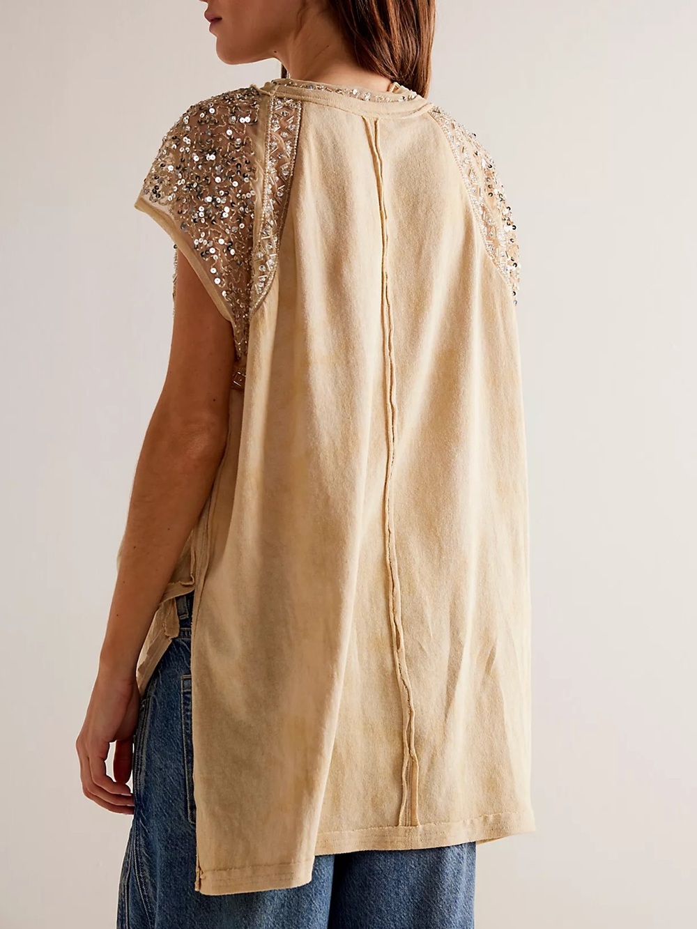 Free People By The Light Of The Moon Sequin Tank Top Boho Moon S - Picture 3 of 13